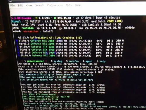 Non-Lhr. Geforce Rtx 3-3090S 3-3080S 2-A100 Power Supplies 1 6-Card Rig.