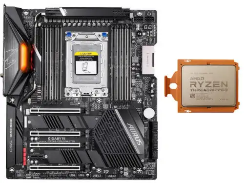 Amd Ryzen Threaddipper 3990X+Gigabyte Trx40 Aorus Master Motherboard Combination