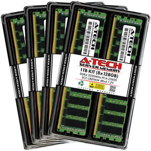 A-Tech 1Tb 8X 128Gb Pc4-25600 Ddr4 Ecc Load Reduced Lrdimm Server Memory Ram