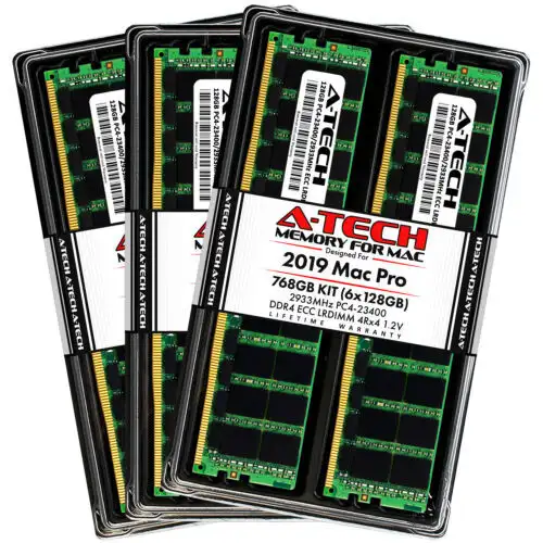768Gb Kit 6X 128Gb Ddr4 2933Y Ecc Lrdimm Memory Ram For Apple Mac Pro 2019 A1991