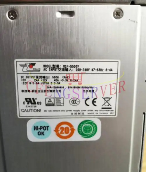 Zippy Emacs M1F-5500V Rated Power 500W Power Supply