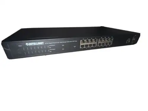 Intellinet 561341 16-Port Gigabit Ethernet Poe+ Web-Managed Switch W/2 Sfp Ports