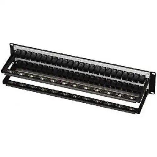 Black Network Services Cat5E Feed-Through Patch Panel Unshield