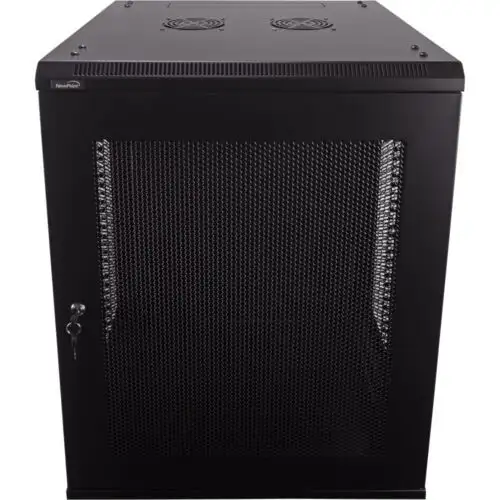15U Wall Mount Network Server Data Cabinet 24-Inch Perforated Door Locking Key