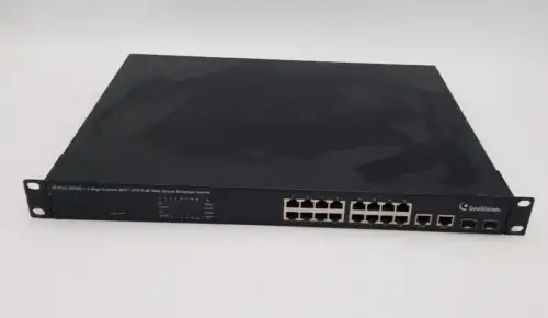 Geovision 16-Port 10/100+2 Gige Sfp/ Web Management Poe Switch Gv-Poe1601