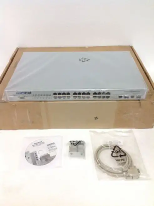 New Comnet Cnge2Fe24Mspoe 24 Port Ethernet Switch W/Rackmount Ears