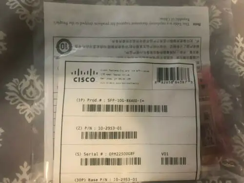 Cisco Sfp-10G-Bx40D-I Sealed With Hologram