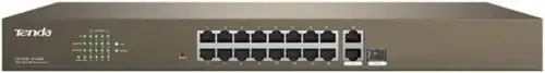 Tenda Tef1218P-16-250W 16Fe+2Ge/1Sfp Gigabit Smart Network Switch W/16-Port Poe