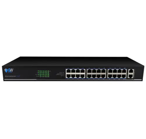 Commutateur PoE 24 ports Gwsw2402G 10/100 Mbit/s pour bureau/montage en rack ( )