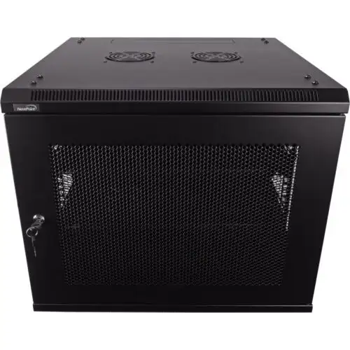 9U Wall Mount Network Server Data Cabinet 24-Inch Perforated Door Lock W/Shelves