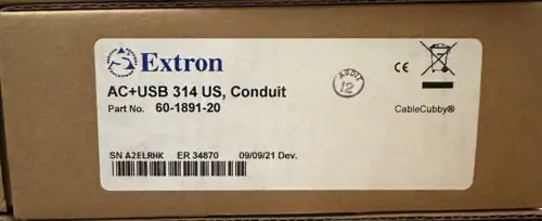Extron Ac+Usb 314 Us Conduit 300 Series Pwr Module For Cable Cubby 60-1891-20