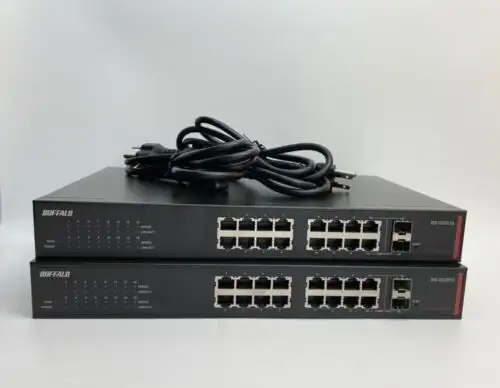 Buffalo Bs-Gs2016 Layer 2 Giga Smart Switch 16 Port Set Of 2 Black