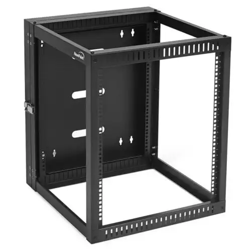Navepoint 12U Hinged Frame Wall-Mount Network Rack 22-Inch Depth