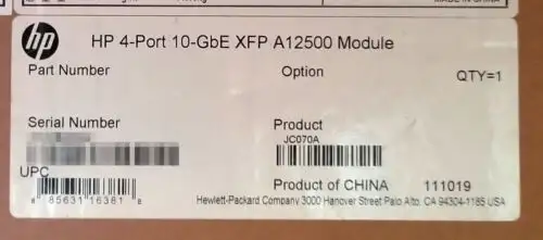 New Hp 12500 / H3C S12500 4-Port 10Gbe Xfp Lec Module Jc070A Lst1Xp4Lec1