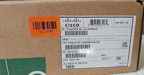 New Sealed Cisco Asa5506-K9-Ws Security Appliance With Firepower Services 8Ge