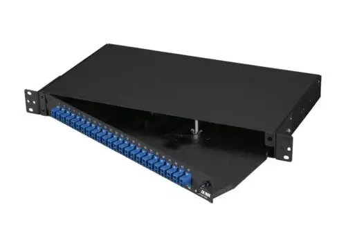 Black Rackmount Fiber Panel Loaded Patch Panel 1U 19-23" Jpm385A