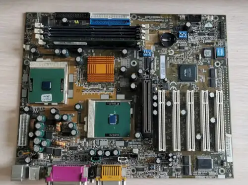 Gigabyte Technology Ga-6Vxd7 Dual Socket 370 Intel Motherboard +Cpu +Ram