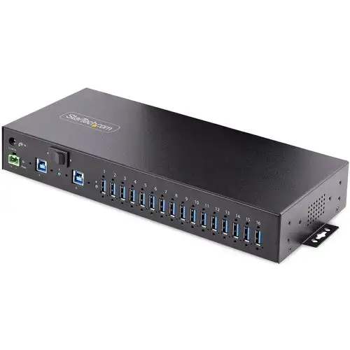 Startech 16-Port Industrial Usb 3.0 Hub 5Gbps Mountable Terminal Block Power U