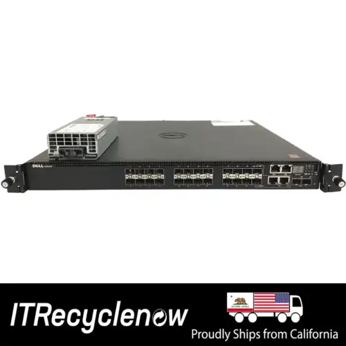 Dell Powerconnect N3024F 24 Port Sfp+ Switch Onie W/ Stack Optics 2X Sfp+ 10Gb