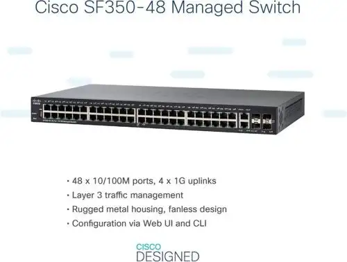 Brand - Cisco Sf350-48 Managed Switch 48 10/100 4 Gigabit Ethern