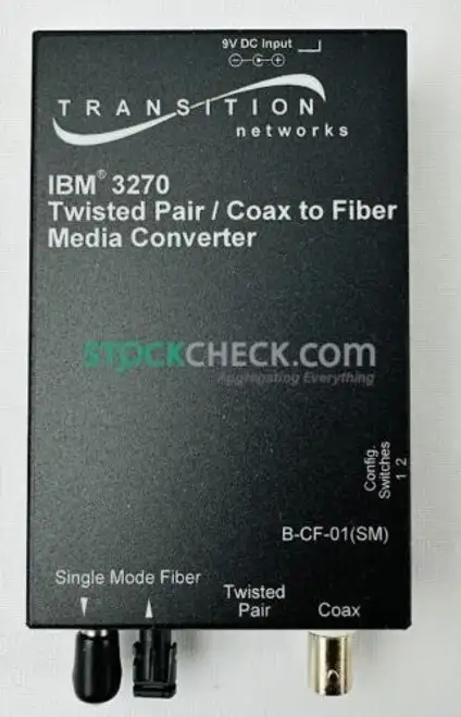 Transition Networks B-Cf-01(Sm) Twisted Pair/Coax To Fiber Media Converter
