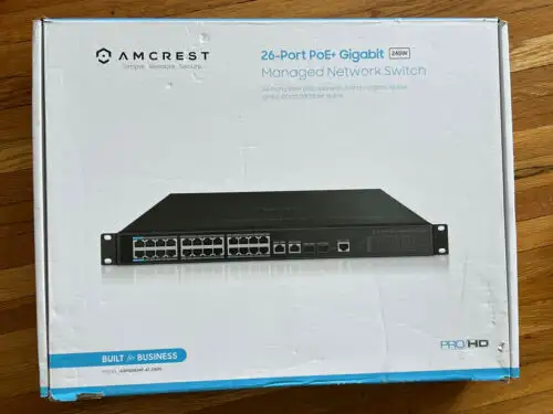 Amcrest Gigabit Uplink 26-Port Poe+ Ethernet Switch With 24-Ports Poe Pro Hd