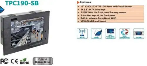 Tpc-1902Tr-Sbacr-R11:19" Panel Pc H61 Chipset Aluminum Front Bezel Resistive