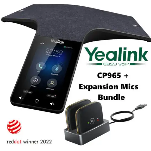 Yealink Cp965 Conference Phone Touch Screen 12 Mic Android + Cpw65 Expansion Mic