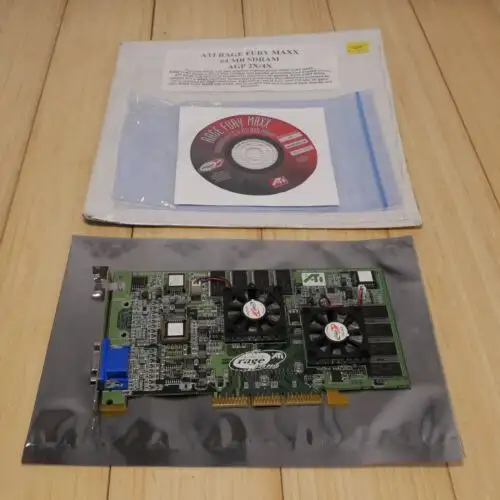 Ati Rage Fury Maxx 32Mbx2 64Mb Agp Vga Video Card Sealed & Stored For 20+ Years
