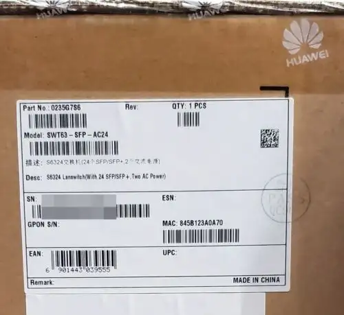 New Huawei S6324 24-Port 10Gbe Sfp+ Lanswitch