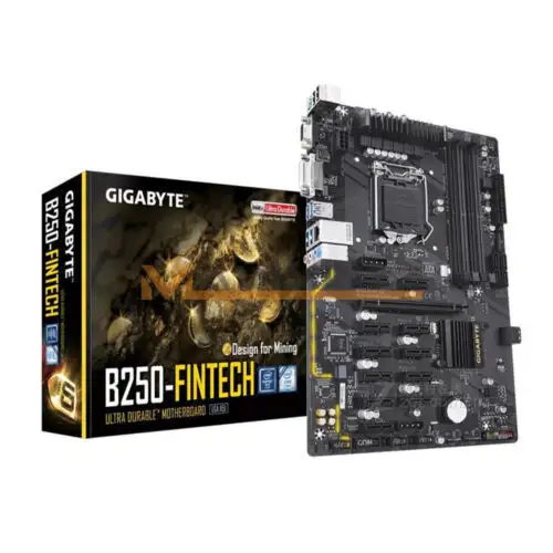 Gigabyte Ga-B250-Fintech Lga1151 Intel Atx 12 Pcie 3.0 12 Gpu Motherboard