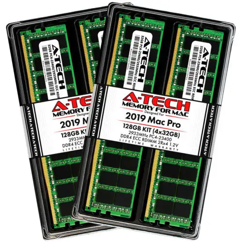 128Gb 4X 32Gb Pc4-23400R Rdimm Ddr4 2933 Memory Ram For Apple Mac Pro 2019 A1991