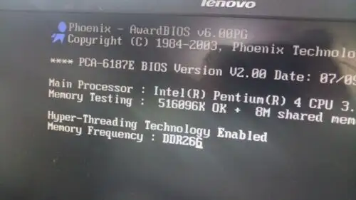 Advantech Pca-6187 Rev. A2 Pca-6187E Bios V2.00 Single Board Computer 3.20Ghz