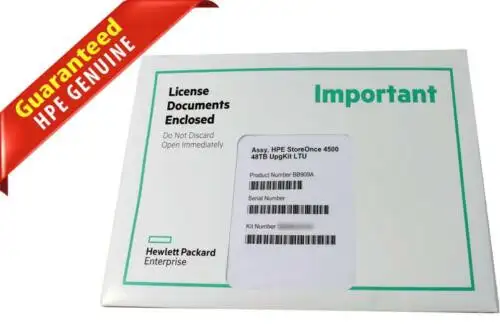 Genuine Hpe Storeonce 4500 48Tb Upgkit Ltu License Bb909A Bb909-63101