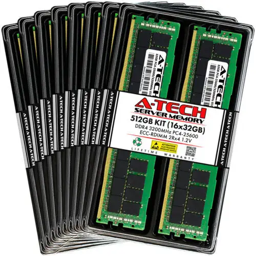 512Gb 16X 32Gb Pc4-3200 Rdimm Supermicro 620P-1C3N 620P-1T3N Memory Ram