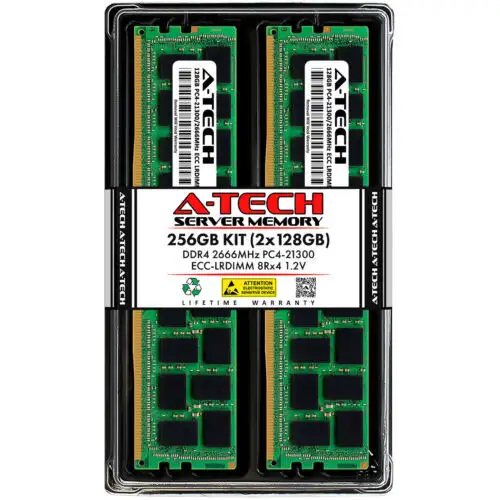 A-Tech 256Gb 2X 128Gb Pc4-21300 Ddr4 Ecc Load Reduced Lrdimm Server Memory Ram