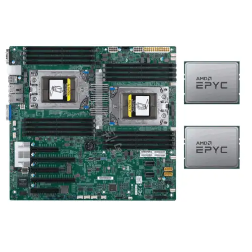 2X Amd Epyc 7601 32 Cores Cpu Up To 3.2Ghz Sp3 +Supermicro H11Dsi-Nt Motherboard