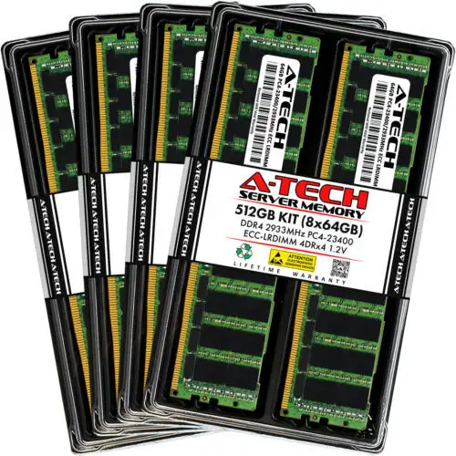 A-Tech 512Gb 8X 64Gb 4Rx4 Pc4-23400 Ecc Load Reduced Lrdimm Server Memory Ram