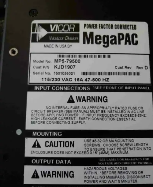 Mp5-79500 Vicor Megapac