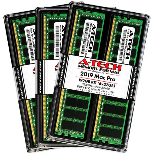192Gb 6X 32Gb Pc4-23400 Rdimm Ddr4 2933Y Memory Ram For Apple Mac Pro 2019 A1991