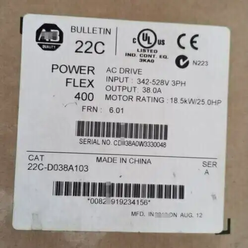 New Factory Sealed 22C-D038A103 Ser A Powerflex 400 18.5 Kw 25 Hp Ac Drive