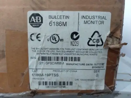 Allen Bradley 6186M-19Ptss Ser.E Rev.A Industrial Monitor Bulletin 6186M