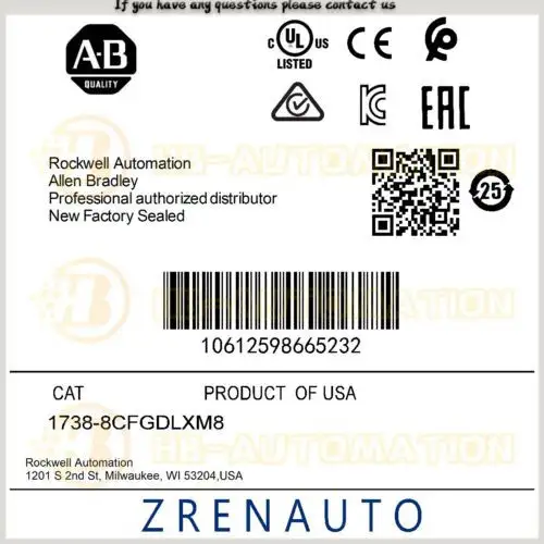 1738-8Cfgdlxm8 Allen Bradley Armorpoint Combination Module #Zypl