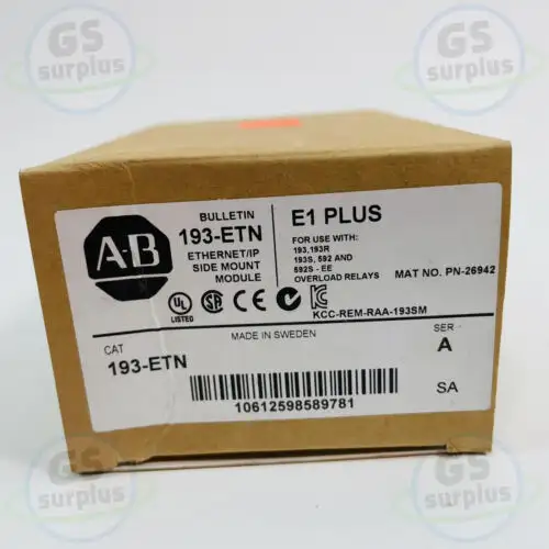 New Allen Bradley 193-Etn Ethernet Ip Side Mount Module 192 193R 193S 592 592S