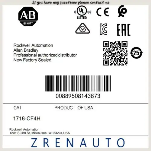1718-Cf4H Allen Bradley Ex I/O 4 Channel Hart Analogconfigurable #Zypl