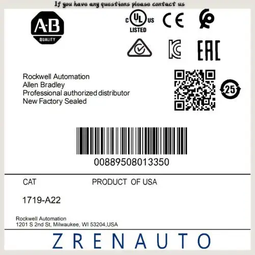 1719-A22 Allen Bradley Ex I/O 22 Slot Base Chassis #Zypl