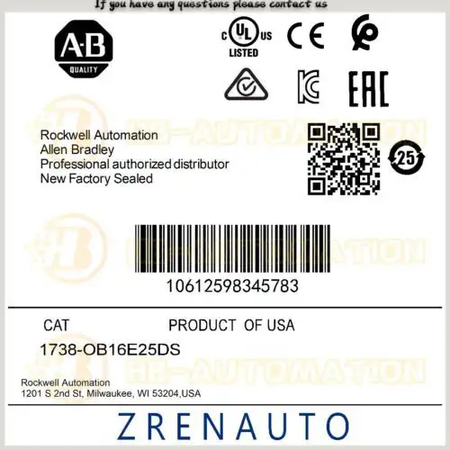 1738-Ob16E25Ds Allen Bradley Armorpoint 16 Point Output Module #Zypl