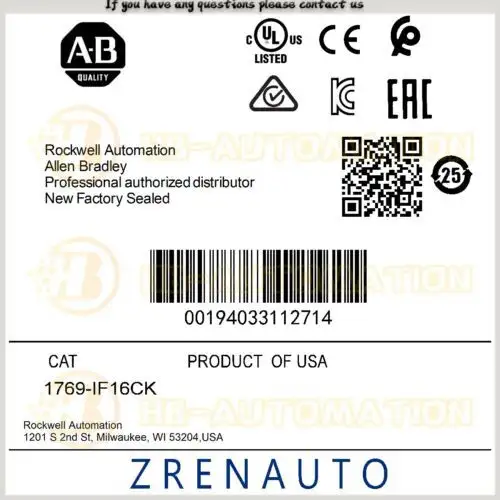 1769-If16Ck Allen Bradley Compactlogix 16 Pt A/I Current Module #Zypl