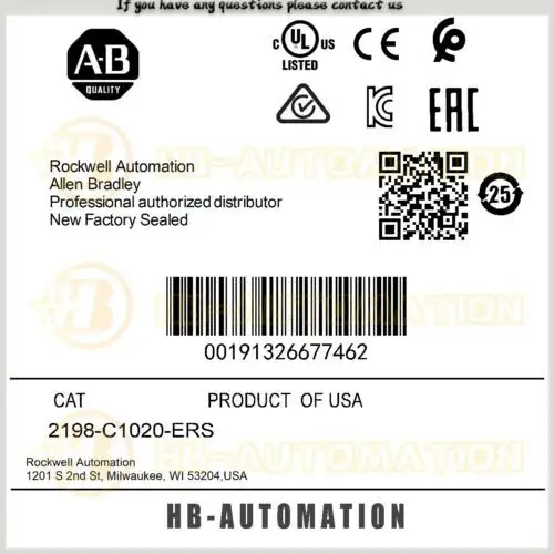 2198-C1020-Ers Allen Bradley Kinetix 5300 200V Class Servo Drive #Zypl