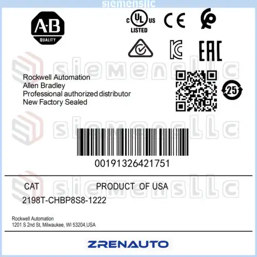 2198T-Chbp8S8-1222 Allen Bradley Cable Intel Pwr 22.0M M23 Spot Goods #Pl